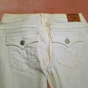 Women's True Religion White Jeans Billy 31